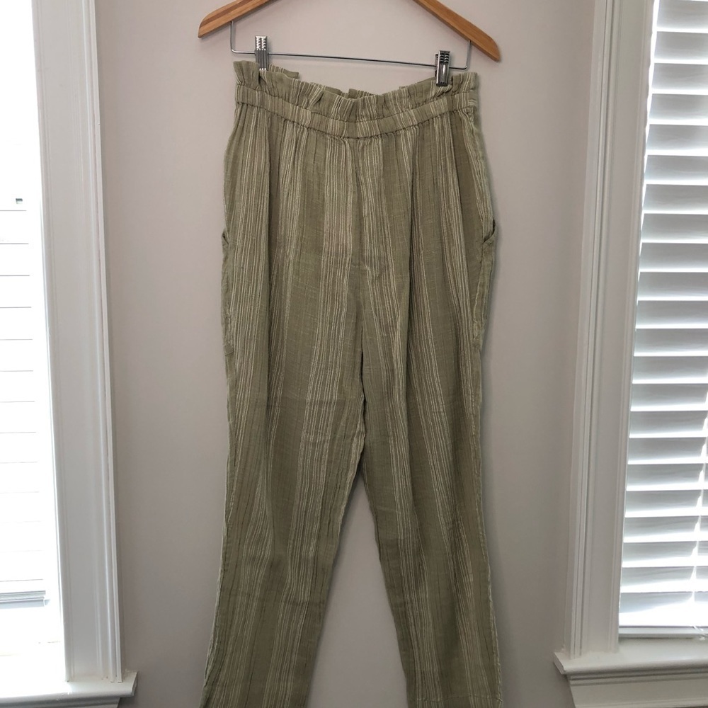 Free People Semi Sweet Cropped Pants In Sage Combo - Picture 13 of 13